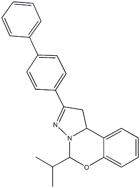 2-[1,1'-biphenyl]-4-yl-5-isopropyl-1,10b-dihydropyrazolo[1,5-c][1,3]benzoxazine Struktur