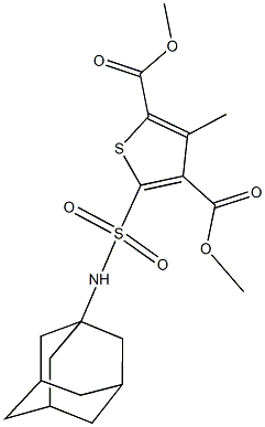 dimethyl 5-[(1-adamantylamino)sulfonyl]-3-methyl-2,4-thiophenedicarboxylate Struktur