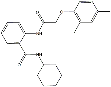 N-cyclohexyl-2-{[(2,4-dimethylphenoxy)acetyl]amino}benzamide Struktur