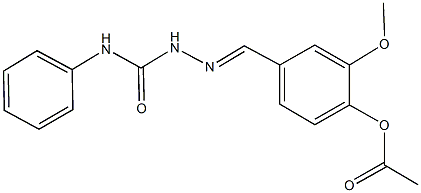 4-[2-(anilinocarbonyl)carbohydrazonoyl]-2-methoxyphenyl acetate Struktur