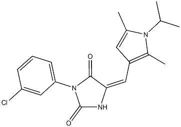 3-(3-chlorophenyl)-5-[(1-isopropyl-2,5-dimethyl-1H-pyrrol-3-yl)methylene]-2,4-imidazolidinedione Struktur