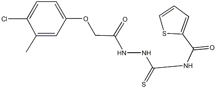 N-({2-[(4-chloro-3-methylphenoxy)acetyl]hydrazino}carbothioyl)-2-thiophenecarboxamide Struktur