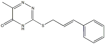 3-(cinnamylsulfanyl)-6-methyl-1,2,4-triazin-5(4H)-one Struktur