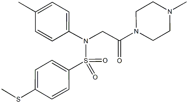 N-(4-methylphenyl)-N-[2-(4-methyl-1-piperazinyl)-2-oxoethyl]-4-(methylsulfanyl)benzenesulfonamide Struktur