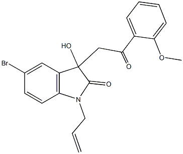 1-allyl-5-bromo-3-hydroxy-3-[2-(2-methoxyphenyl)-2-oxoethyl]-1,3-dihydro-2H-indol-2-one Struktur