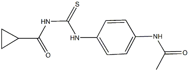 N-[4-({[(cyclopropylcarbonyl)amino]carbothioyl}amino)phenyl]acetamide Struktur