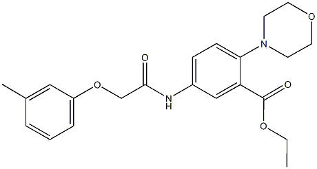 ethyl 5-{[(3-methylphenoxy)acetyl]amino}-2-(4-morpholinyl)benzoate Struktur