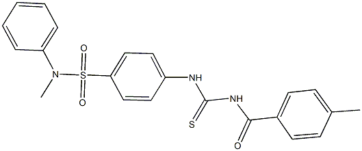 N-methyl-4-({[(4-methylbenzoyl)amino]carbothioyl}amino)-N-phenylbenzenesulfonamide Struktur