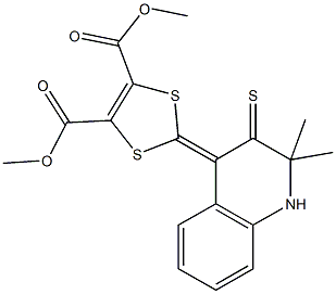 dimethyl 2-(2,2-dimethyl-3-thioxo-2,3-dihydro-4(1H)-quinolinylidene)-1,3-dithiole-4,5-dicarboxylate Struktur