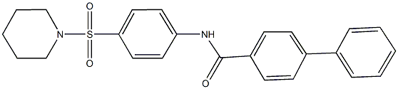 N-[4-(piperidin-1-ylsulfonyl)phenyl][1,1'-biphenyl]-4-carboxamide Struktur