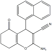 2-amino-4-(1-naphthyl)-5-oxo-5,6,7,8-tetrahydro-4H-chromene-3-carbonitrile Struktur