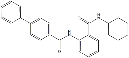 N-{2-[(cyclohexylamino)carbonyl]phenyl}[1,1'-biphenyl]-4-carboxamide Struktur