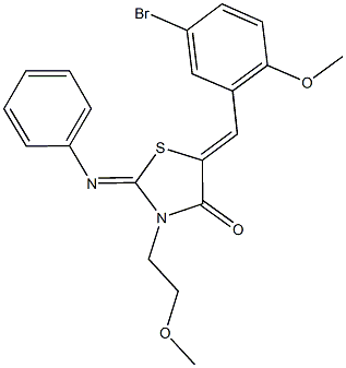 5-(5-bromo-2-methoxybenzylidene)-3-(2-methoxyethyl)-2-(phenylimino)-1,3-thiazolidin-4-one Struktur