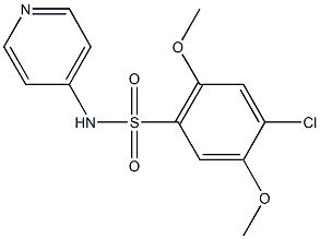 4-chloro-2,5-dimethoxy-N-(4-pyridinyl)benzenesulfonamide Struktur