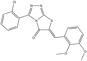 3-(2-chlorophenyl)-6-(2,3-dimethoxybenzylidene)[1,3]thiazolo[2,3-c][1,2,4]triazol-5(6H)-one Struktur