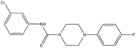 N-(3-chlorophenyl)-4-(4-fluorophenyl)-1-piperazinecarbothioamide Struktur