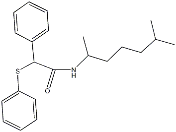 N-(1,5-dimethylhexyl)-2-phenyl-2-(phenylsulfanyl)acetamide Struktur