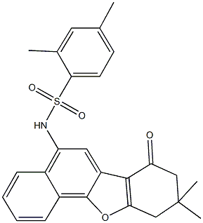 N-(9,9-dimethyl-7-oxo-7,8,9,10-tetrahydronaphtho[1,2-b][1]benzofuran-5-yl)-2,4-dimethylbenzenesulfonamide Struktur