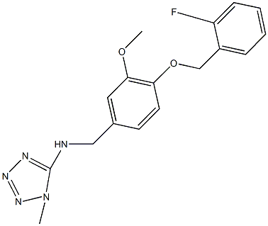 N-{4-[(2-fluorobenzyl)oxy]-3-methoxybenzyl}-N-(1-methyl-1H-tetraazol-5-yl)amine Struktur