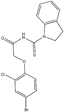 2-(4-bromo-2-chlorophenoxy)-N-(2,3-dihydro-1H-indol-1-ylcarbothioyl)acetamide Struktur