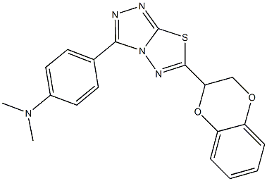 N-{4-[6-(2,3-dihydro-1,4-benzodioxin-2-yl)[1,2,4]triazolo[3,4-b][1,3,4]thiadiazol-3-yl]phenyl}-N,N-dimethylamine Struktur