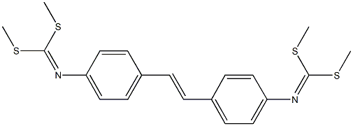 dimethyl 4-[2-(4-{[bis(methylsulfanyl)methylene]amino}phenyl)vinyl]phenyldithioimidocarbonate Struktur