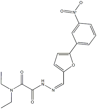 N,N-diethyl-2-{2-[(5-{3-nitrophenyl}-2-furyl)methylene]hydrazino}-2-oxoacetamide Struktur