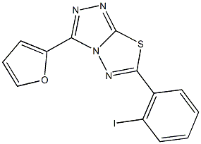 3-(2-furyl)-6-(2-iodophenyl)[1,2,4]triazolo[3,4-b][1,3,4]thiadiazole Struktur