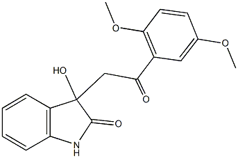 3-[2-(2,5-dimethoxyphenyl)-2-oxoethyl]-3-hydroxy-1,3-dihydro-2H-indol-2-one Struktur