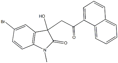 5-bromo-3-hydroxy-1-methyl-3-[2-(1-naphthyl)-2-oxoethyl]-1,3-dihydro-2H-indol-2-one Struktur