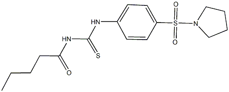 N-pentanoyl-N'-[4-(1-pyrrolidinylsulfonyl)phenyl]thiourea Struktur