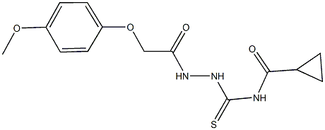 N-({2-[(4-methoxyphenoxy)acetyl]hydrazino}carbothioyl)cyclopropanecarboxamide Struktur