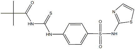 4-({[(2,2-dimethylpropanoyl)amino]carbothioyl}amino)-N-(1,3-thiazol-2-yl)benzenesulfonamide Struktur