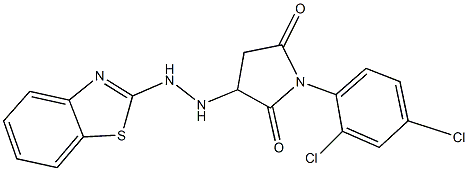 3-[2-(1,3-benzothiazol-2-yl)hydrazino]-1-(2,4-dichlorophenyl)-2,5-pyrrolidinedione Struktur