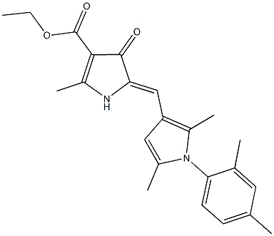 ethyl 5-{[1-(2,4-dimethylphenyl)-2,5-dimethyl-1H-pyrrol-3-yl]methylene}-2-methyl-4-oxo-4,5-dihydro-1H-pyrrole-3-carboxylate Struktur