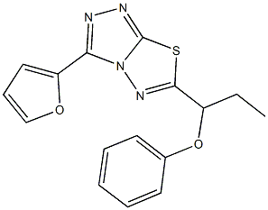 1-[3-(2-furyl)[1,2,4]triazolo[3,4-b][1,3,4]thiadiazol-6-yl]propyl phenyl ether Struktur