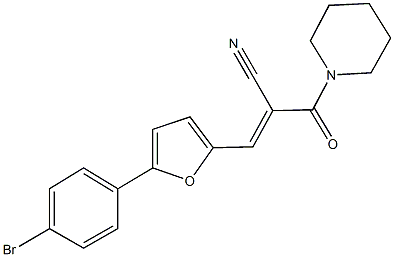 3-[5-(4-bromophenyl)-2-furyl]-2-(1-piperidinylcarbonyl)acrylonitrile Struktur