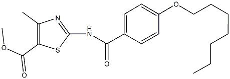 methyl 2-{[4-(heptyloxy)benzoyl]amino}-4-methyl-1,3-thiazole-5-carboxylate Struktur