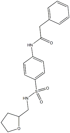 2-phenyl-N-(4-{[(tetrahydro-2-furanylmethyl)amino]sulfonyl}phenyl)acetamide Struktur