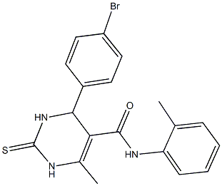 4-(4-bromophenyl)-6-methyl-N-(2-methylphenyl)-2-thioxo-1,2,3,4-tetrahydropyrimidine-5-carboxamide Struktur