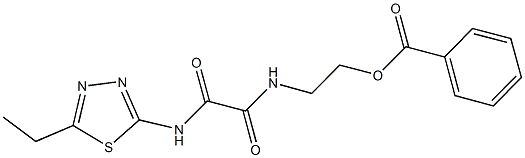 2-({2-[(5-ethyl-1,3,4-thiadiazol-2-yl)amino]-2-oxoacetyl}amino)ethyl benzoate Struktur