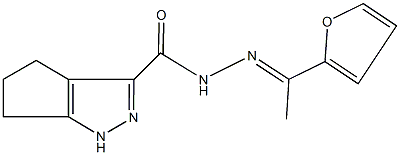 N'-[1-(2-furyl)ethylidene]-1,4,5,6-tetrahydrocyclopenta[c]pyrazole-3-carbohydrazide Struktur