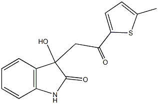 3-hydroxy-3-[2-(5-methyl-2-thienyl)-2-oxoethyl]-1,3-dihydro-2H-indol-2-one Struktur