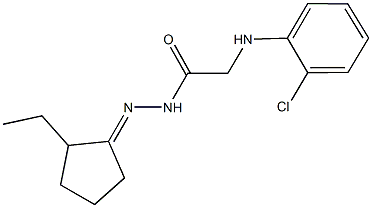 2-(2-chloroanilino)-N'-(2-ethylcyclopentylidene)acetohydrazide Struktur