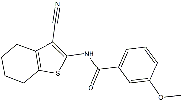 N-(3-cyano-4,5,6,7-tetrahydro-1-benzothien-2-yl)-3-methoxybenzamide Struktur