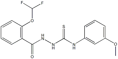 2-[2-(difluoromethoxy)benzoyl]-N-(3-methoxyphenyl)hydrazinecarbothioamide Struktur