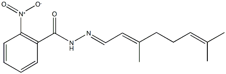 N'-(3,7-dimethyl-2,6-octadienylidene)-2-nitrobenzohydrazide Struktur