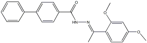 N'-[1-(2,4-dimethoxyphenyl)ethylidene][1,1'-biphenyl]-4-carbohydrazide Struktur