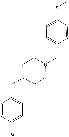 4-{[4-(4-bromobenzyl)-1-piperazinyl]methyl}phenyl methyl sulfide Struktur