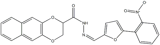 N'-[(5-{2-nitrophenyl}-2-furyl)methylene]-2,3-dihydronaphtho[2,3-b][1,4]dioxine-2-carbohydrazide Struktur